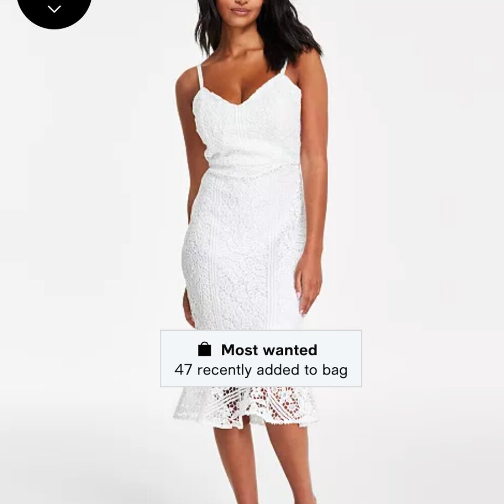 NWT Guess white lace flounce hem dress Lace 4